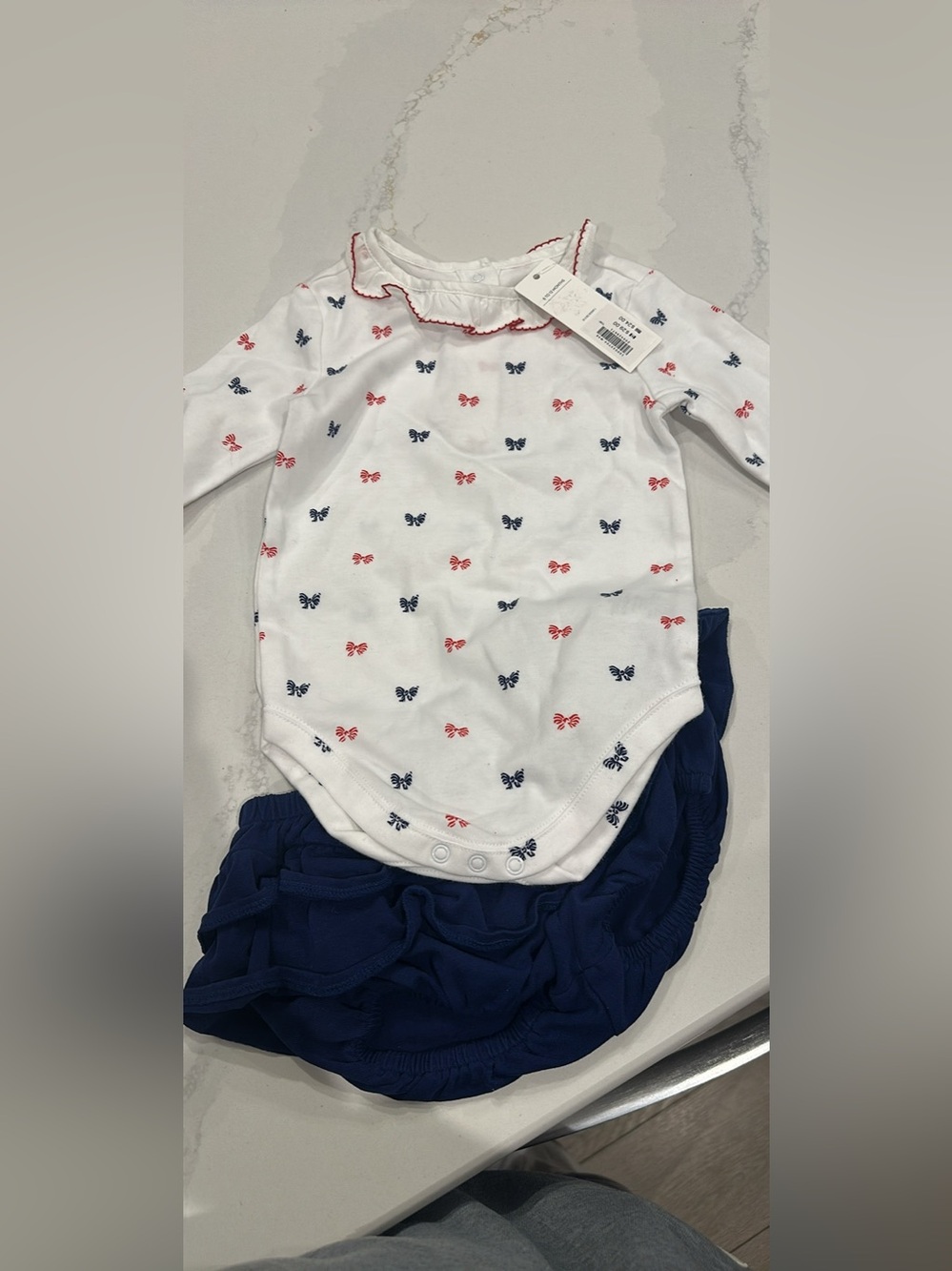 Janie and Jack 4th of July bodysuit and mayoral ruffle bums 6-12 months